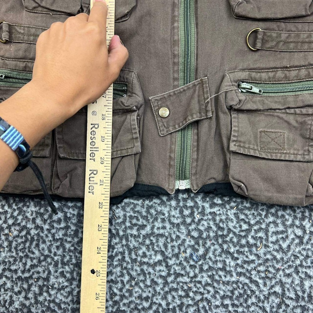 Vintage Orniche Fishing Vest Men Large Brown Multi Pocket Patch Utility L - Picture 5 of 6
